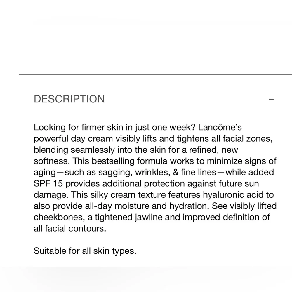 Lancôme Rénergie Lift Multi Action Day Face Cream SPF 15 Sunscreen .5 Ounce - Picture 3 of 5